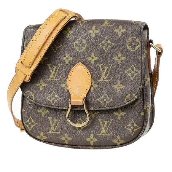 LOUIS VUITTON Saint Cloud MM Shoulder Bag Monogram Leather Brown M51243 34YG539 - Picture 1 of 16